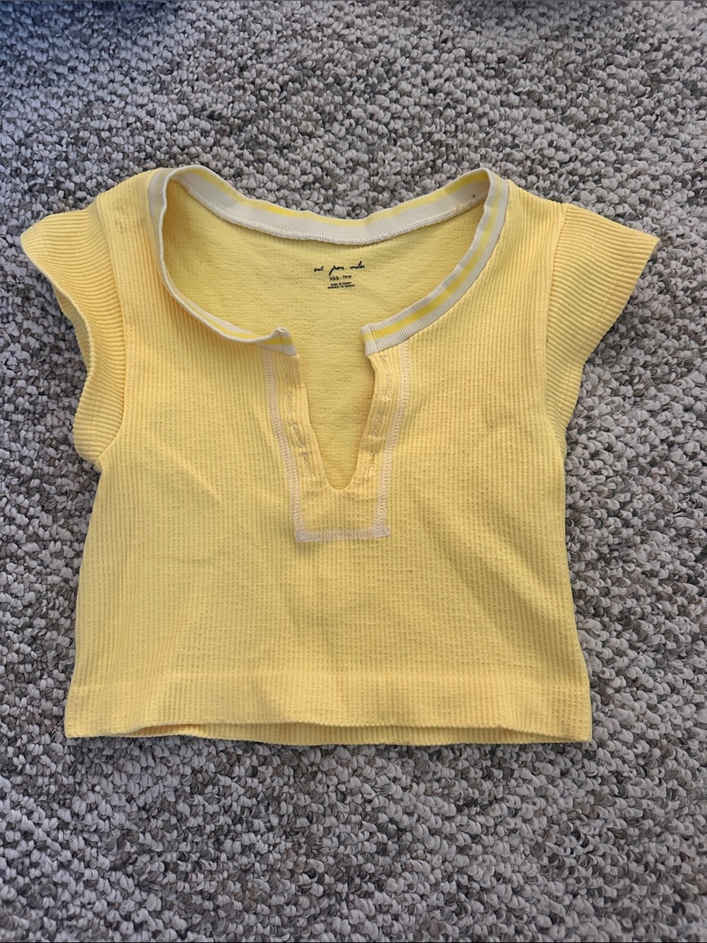 Urban Outfitters Yellow Ribbed Crop Top